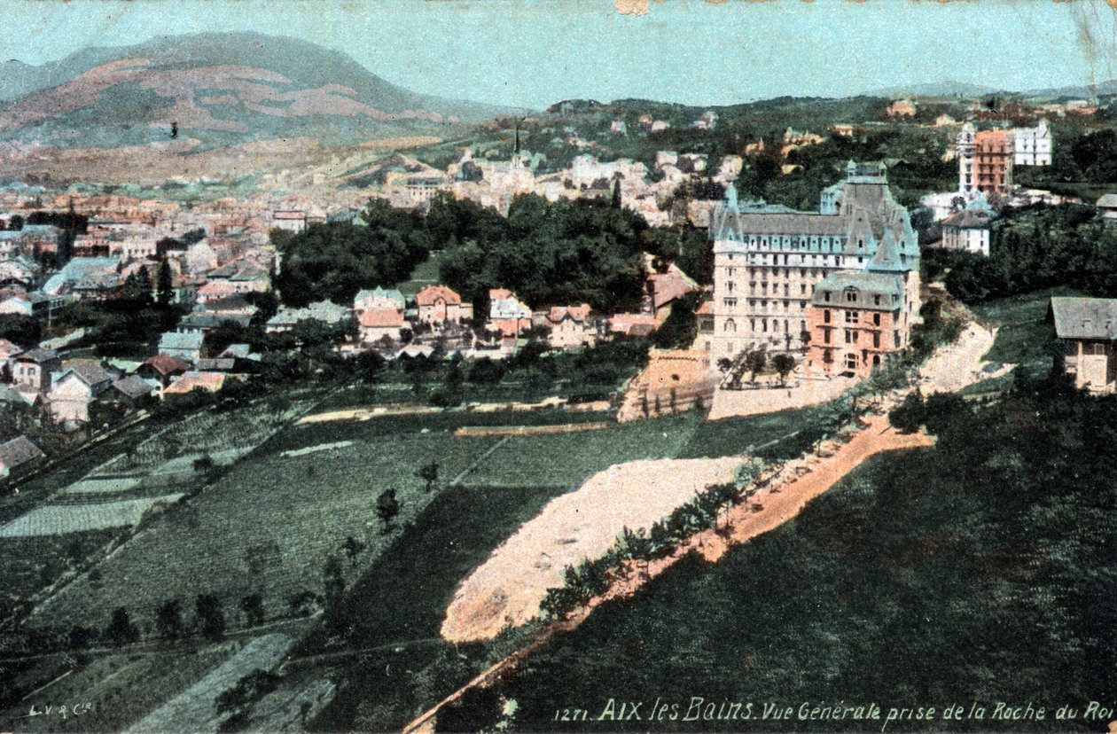 Rhone Alpes, Savoie (73), Aix les Bains (Aix-les-Bains): overblik taget fra Roche du Roi - Postkort slutningen af det 19.-20. århundrede af Unbekannt