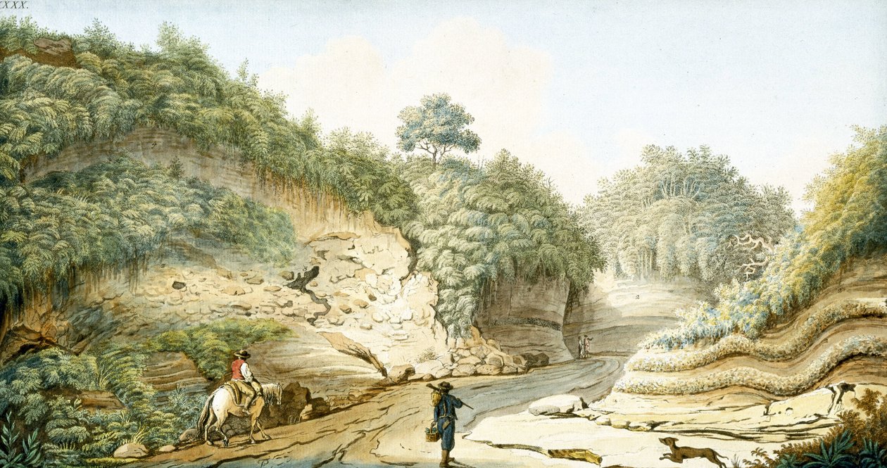 Vej, der fører fra Grotten af Pausilipo til Pianura, Kongeriget Napoli, ca 1767 af Unbekannter Künstler