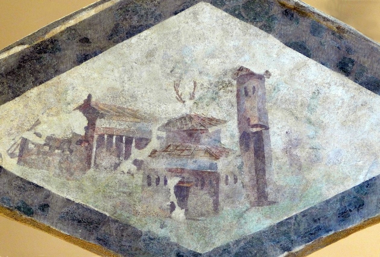 Romersk villa, fresko af Domus of Clos de la Lombarde, Narbonne, omkring år 200 (fresco) af Unbekannter Künstler