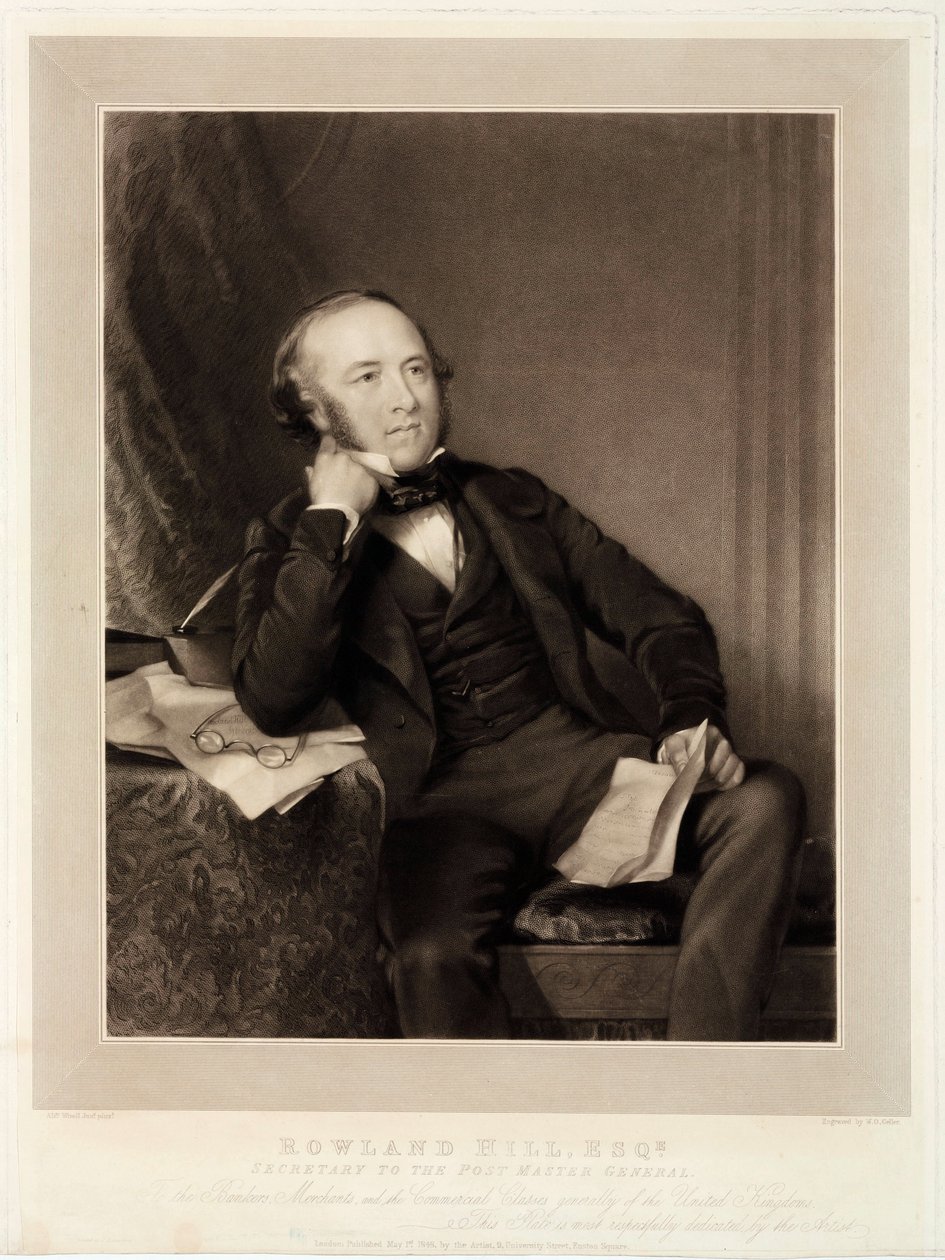Rowland Hill, ophavsmand til penny post af Unbekannt