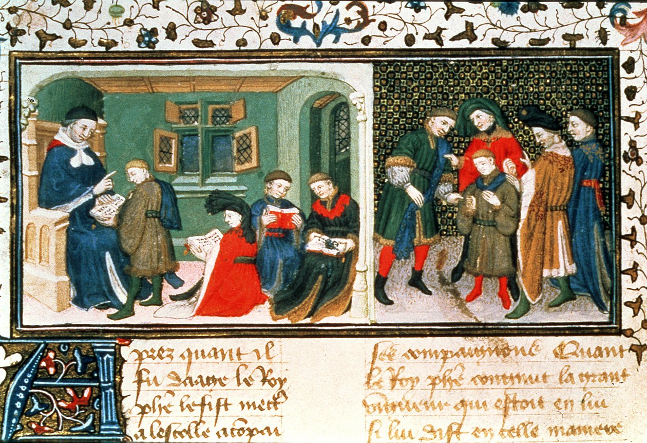 Roy 17 E III f.209r Mester og elever, fra 