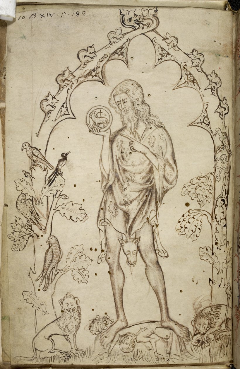 Royal MS 10 B XIV f.3 Johannes Døberen (pen & blæk på papir) af Unbekannter Künstler