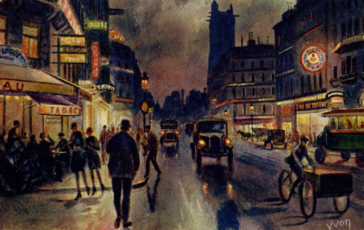 Rue de Rivoli, Paris, ca. 1933 (postkort) af Unbekannter Künstler