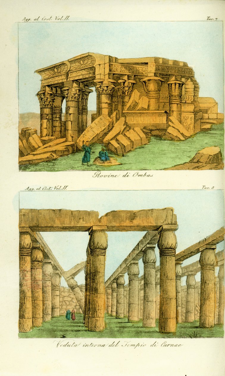 Ruinerne af Temple of Kom Ombo (Ombas), Nubia, og udsigt over Karnak Temple, Luxor, Egypten af Unbekannt