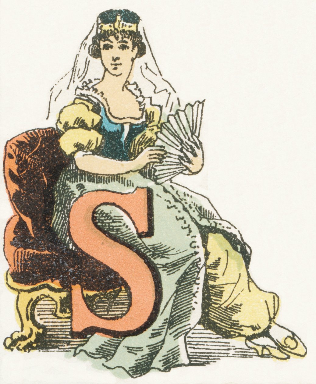 S - Sultane - Childish Alphabet, Editions Gordinne 1920 (gravering) af Unbekannt