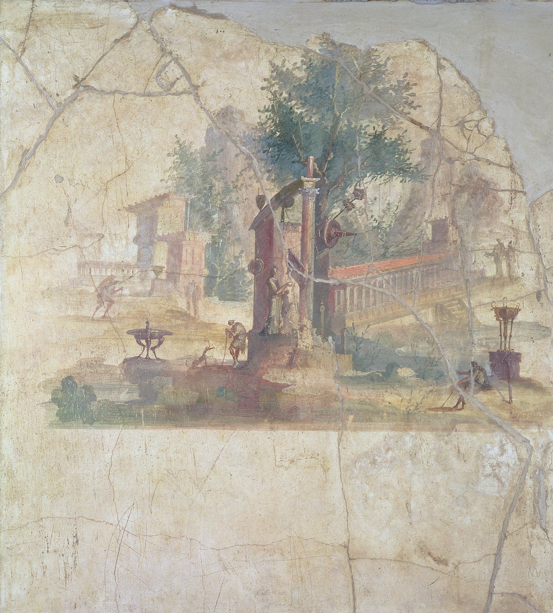 Sakro-idyllisk landskab, fra Agrippas villa ved Boscoreale, århundrede e.Kr. (fresko) af Unbekannt