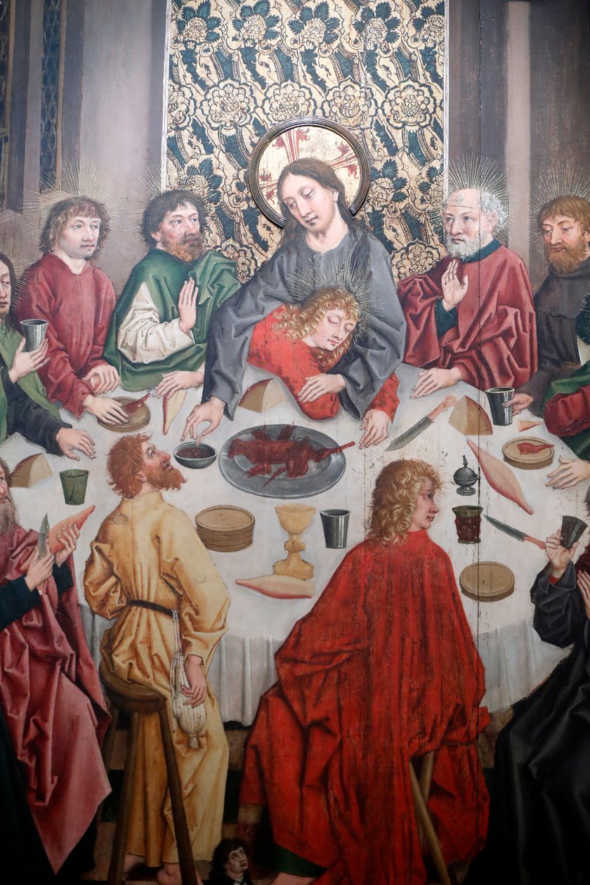 Saint-Pierre le Vieux katolske kirke, Kristus i hans lidenskab, Den sidste nadver, Maleri af Henri Lutzelman 1400-tallet, Strasbourg, Frankrig (foto) af Unbekannt