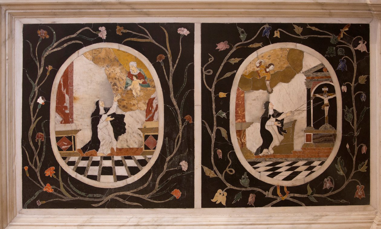 Saint Corona kirke, alter, marmor tarsia, Vicenza, Veneto, Italien (foto) af Benjamin Baud