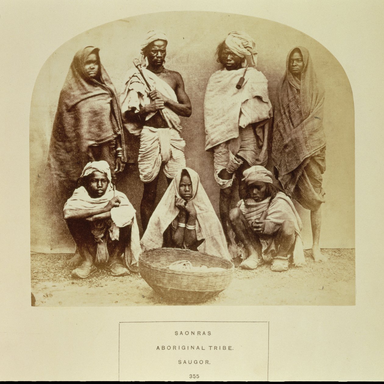 Saonras, en aboriginal stamme fra Saugor, det centrale Indien, nr. 355 fra 