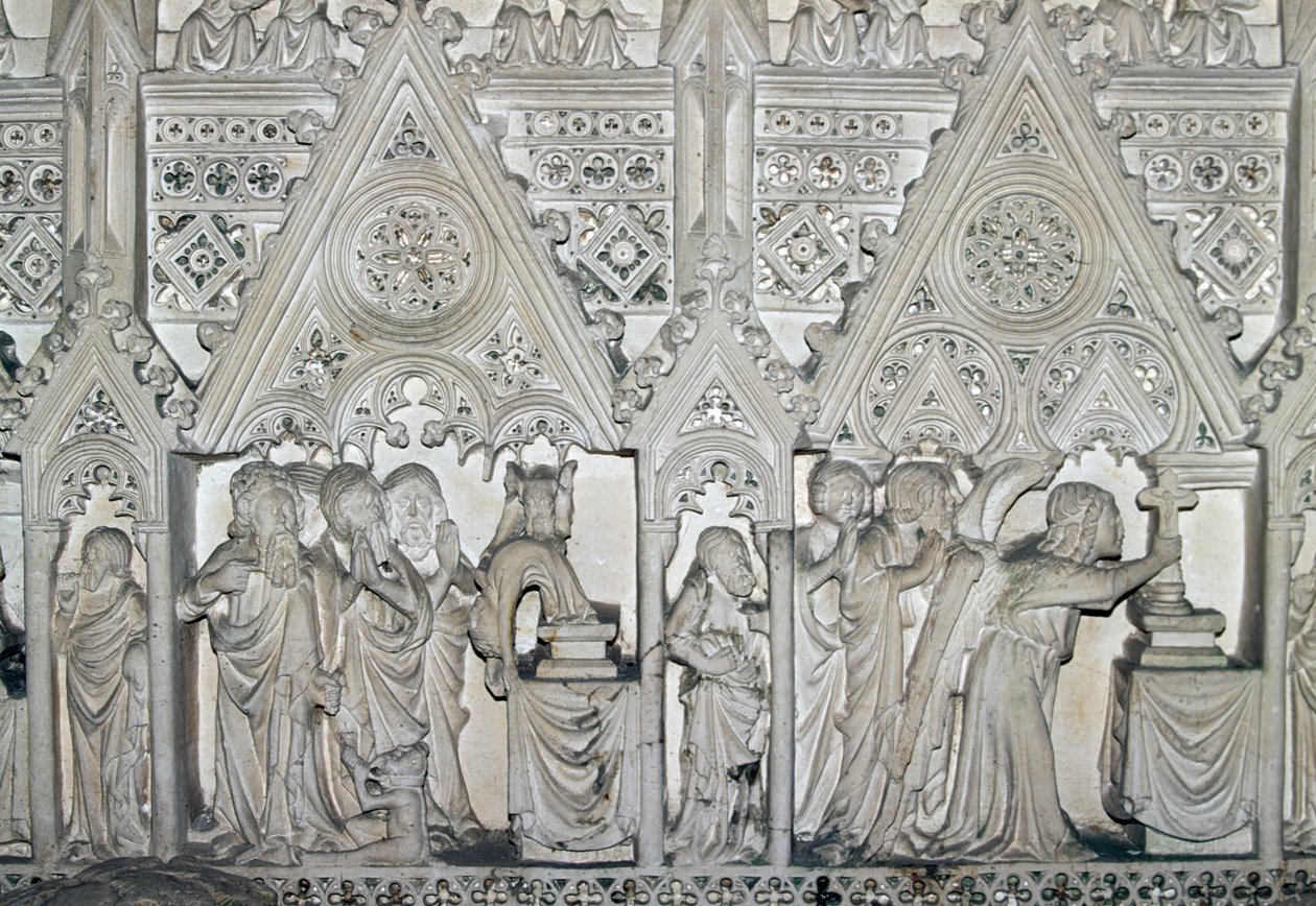 Sarkofag af Pedro I (1320-1367) med scener fra livet af Skt. Bartholomew, kirken i Alcobaca kloster (UNESCOs verdensarvsliste af Benjamin Baud