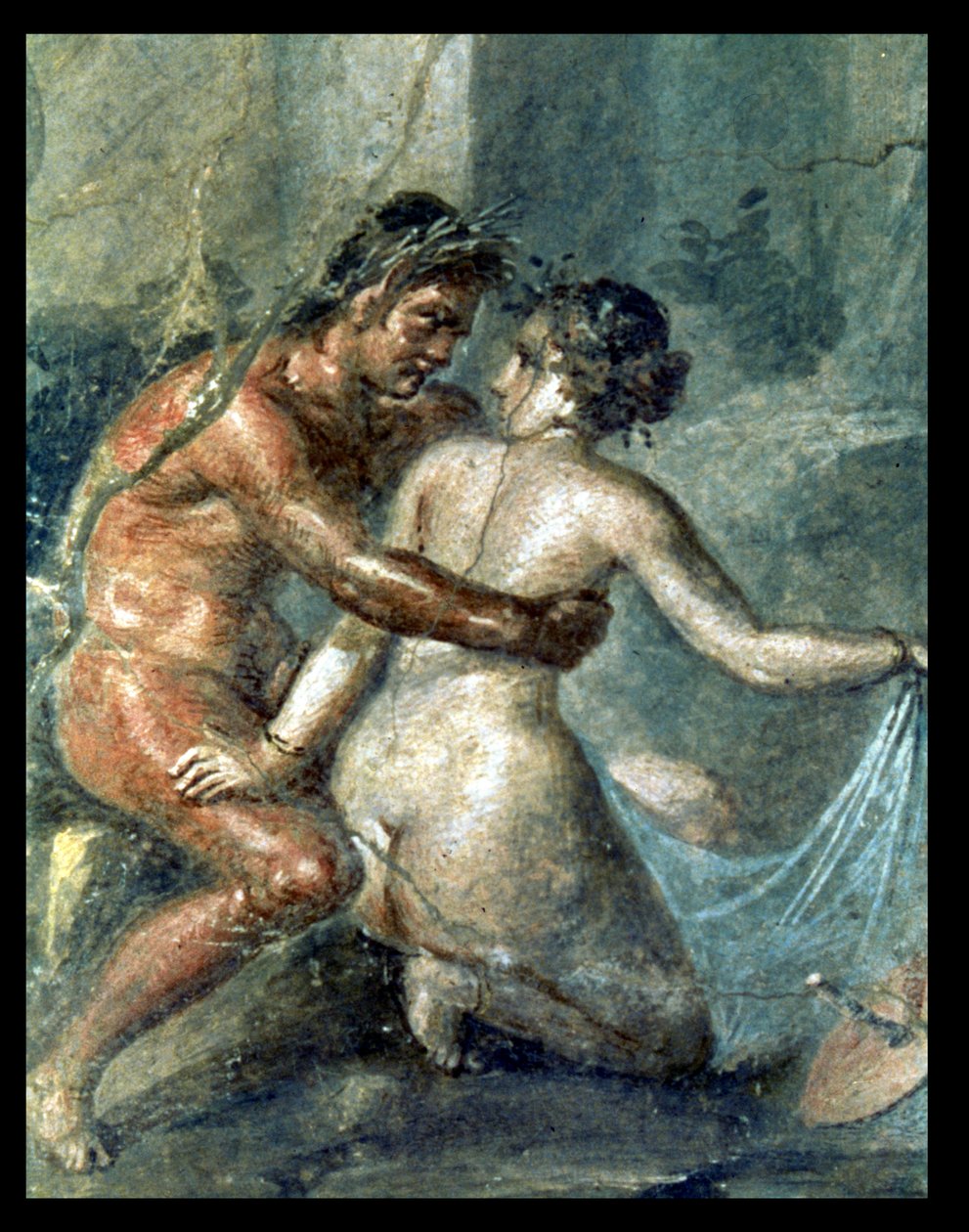 Satyr og Maenad, detalje fra et vægmaleri i Pompeji af Unbekannter Künstler