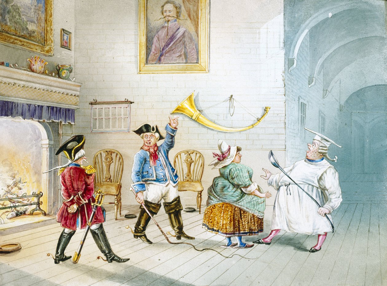 Scene fra Baron Munchausen (Munchhausen), ca. 1850 af Unbekannter Künstler