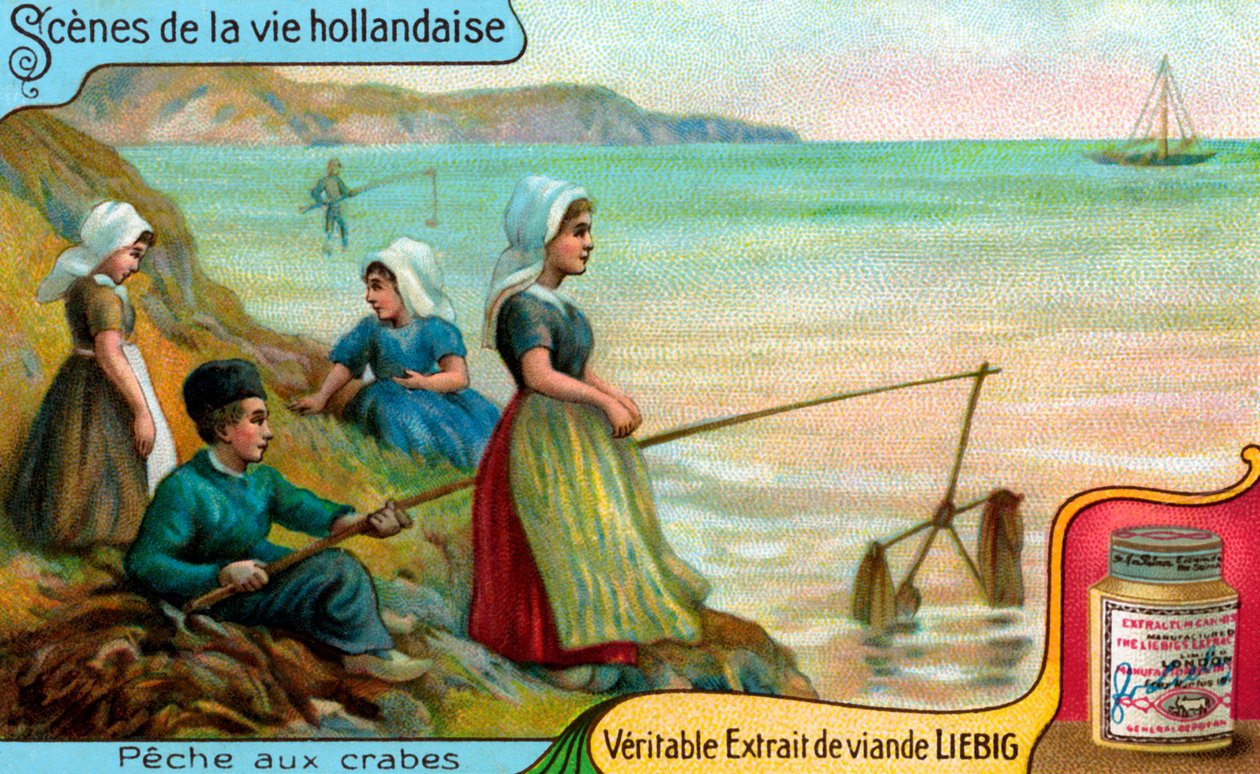 Scener fra det hollandske liv: Krabbefiskeri af Unbekannter Künstler