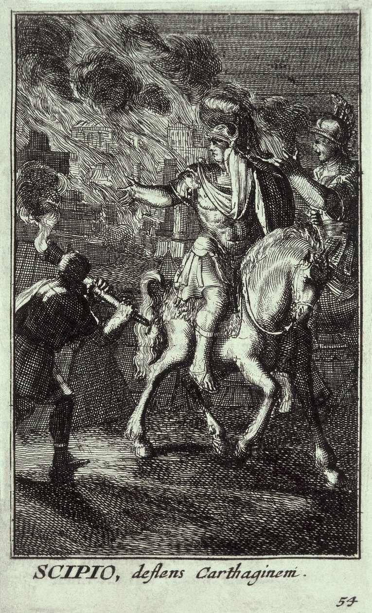 Scipio Africanus den yngre (185-129 f.Kr.) (kobberstik) af Unbekannter Künstler