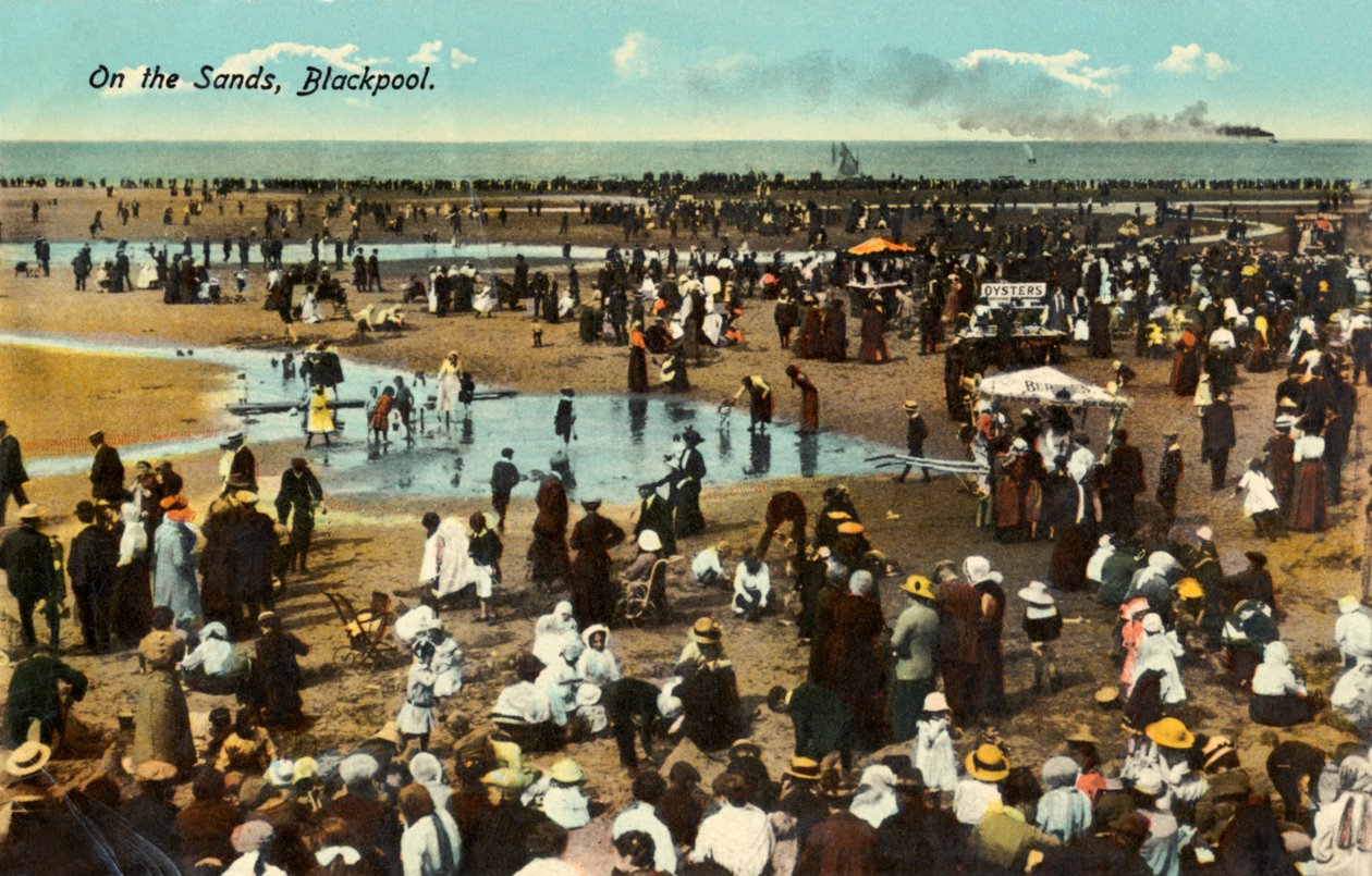 Strand ved Blackpool (UK) ved århundredeskiftet (postkort) af Unbekannter Künstler