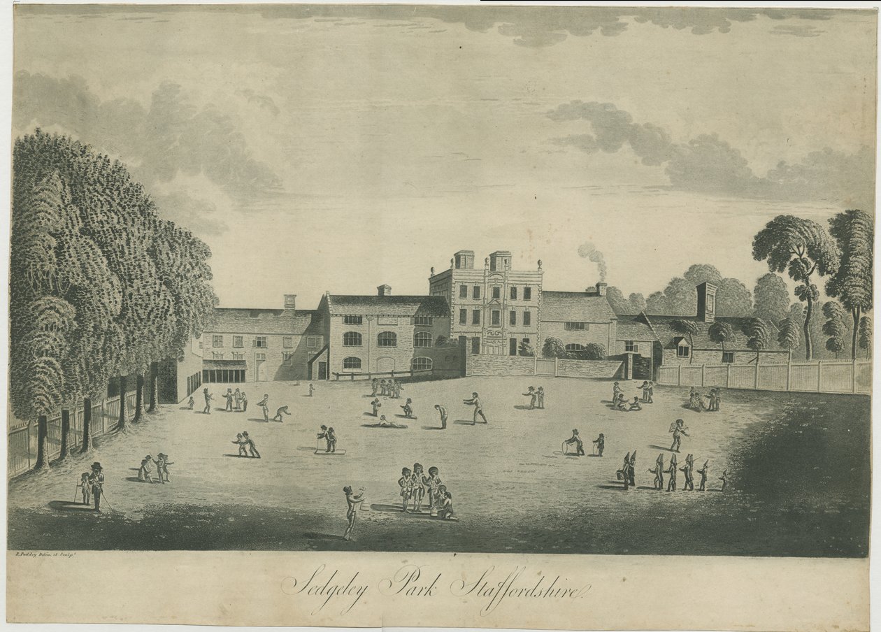 Sedgley Park School: akvatintegravering, nd [c 1797] af Unbekannt