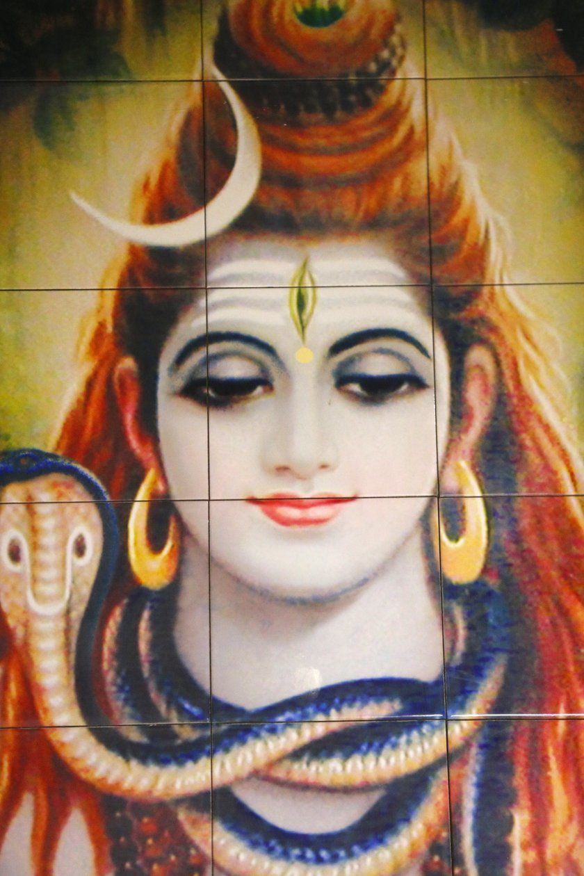 Shree hinduistiske tempel, Leicester. Shiva mosaik. Det Forenede Kongerige af Unbekannt