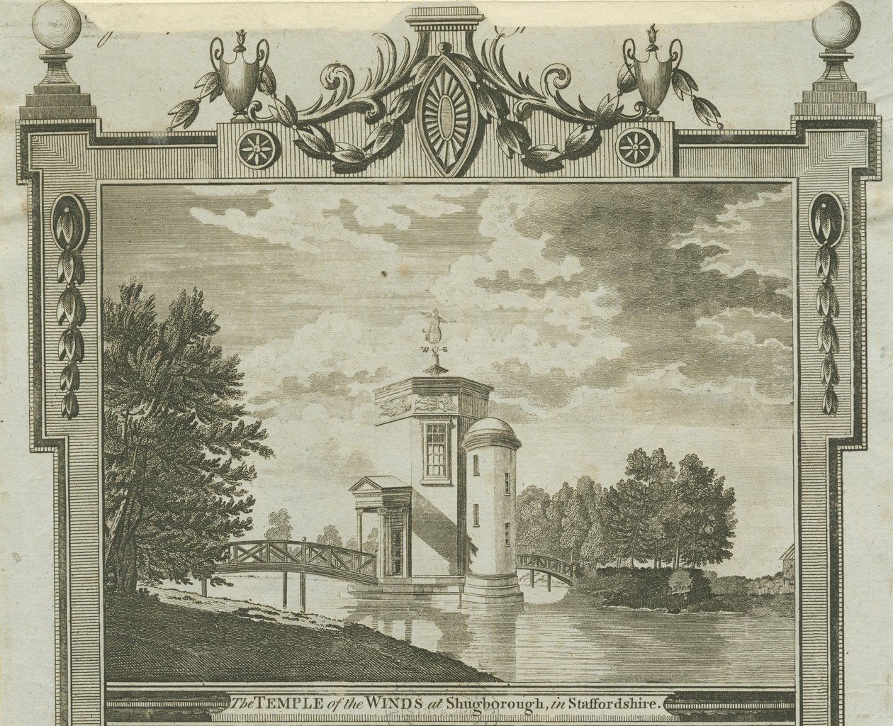 Shugborough - Vindenes tempel: gravering, nd [c 1770] af Unbekannt
