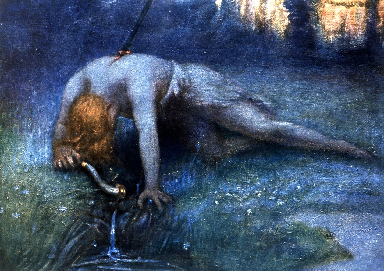 Siegfried død (Wagners opera), begyndelsen af det 20. århundrede (illustration) af Unbekannter Künstler