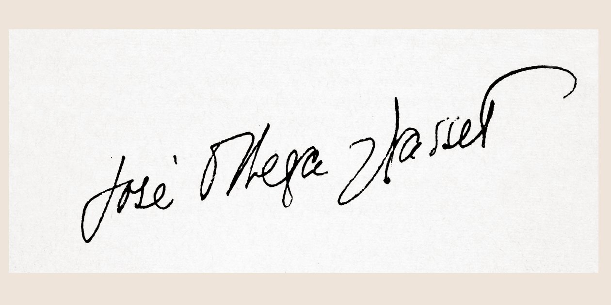 Signatur af José Ortega y Gasset (pen og blæk på papir) af Unbekannt