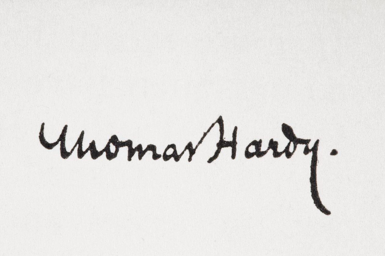Underskrift af forfatter Thomas Hardy, fra King Albert