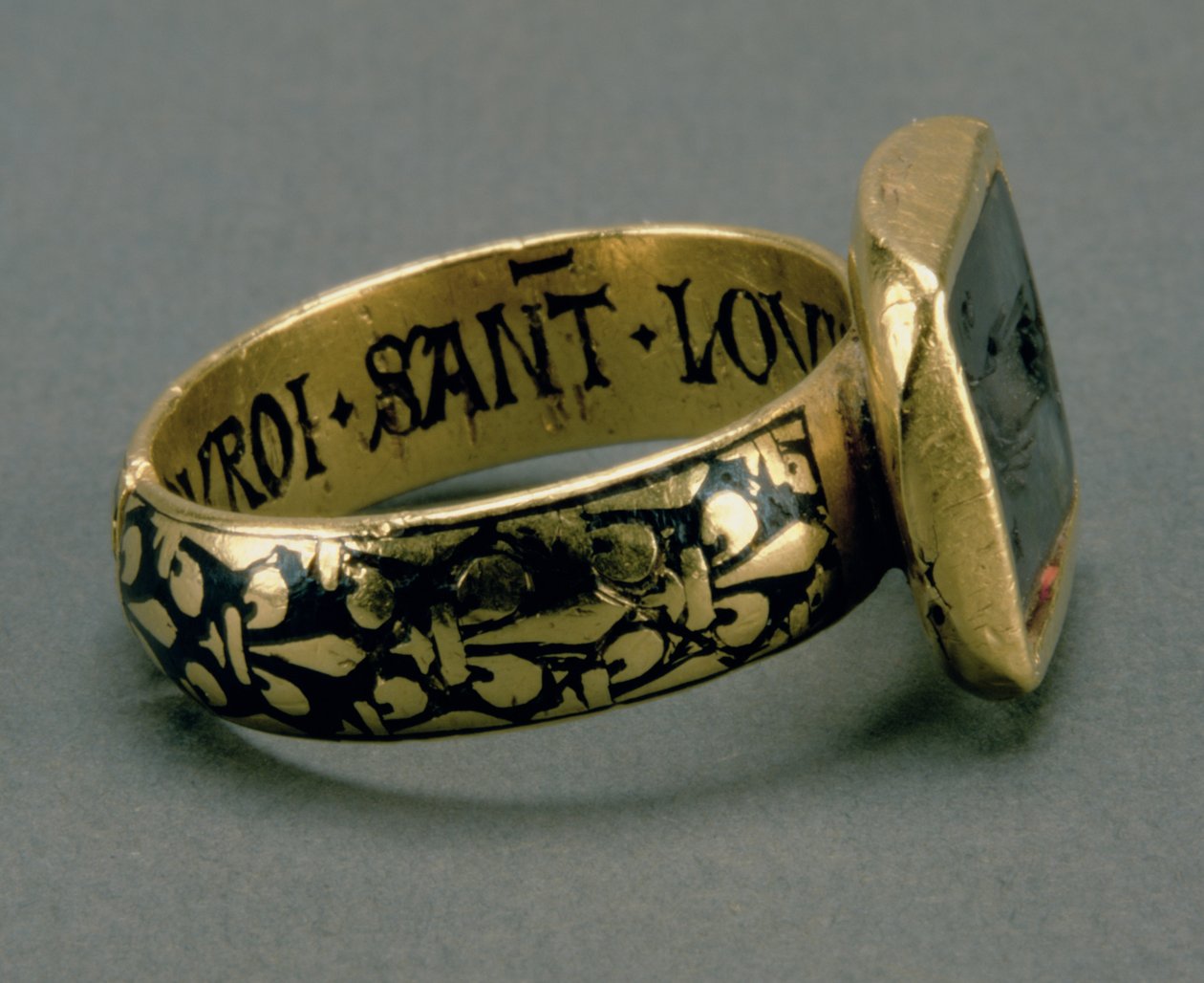 Signetring af kong Louis IX af Frankrig (St. Louis) (1215-70) (guld og emalje) (se også 98047) af Unbekannt