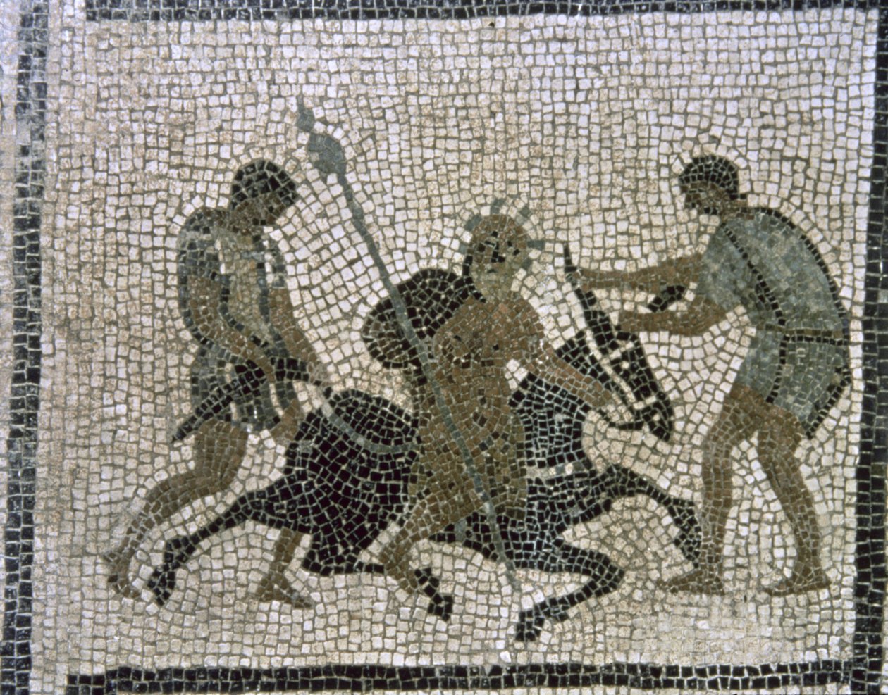 Silenus på et æsel, detalje fra en mosaik af Unbekannter Künstler