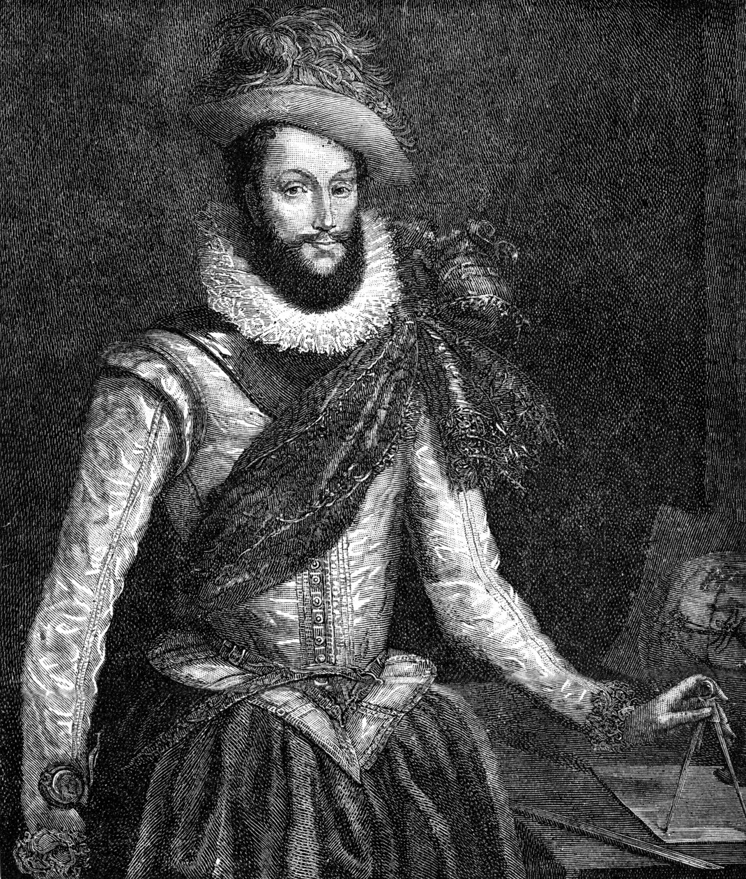 Sir Walter Raleigh af Unbekannter Künstler