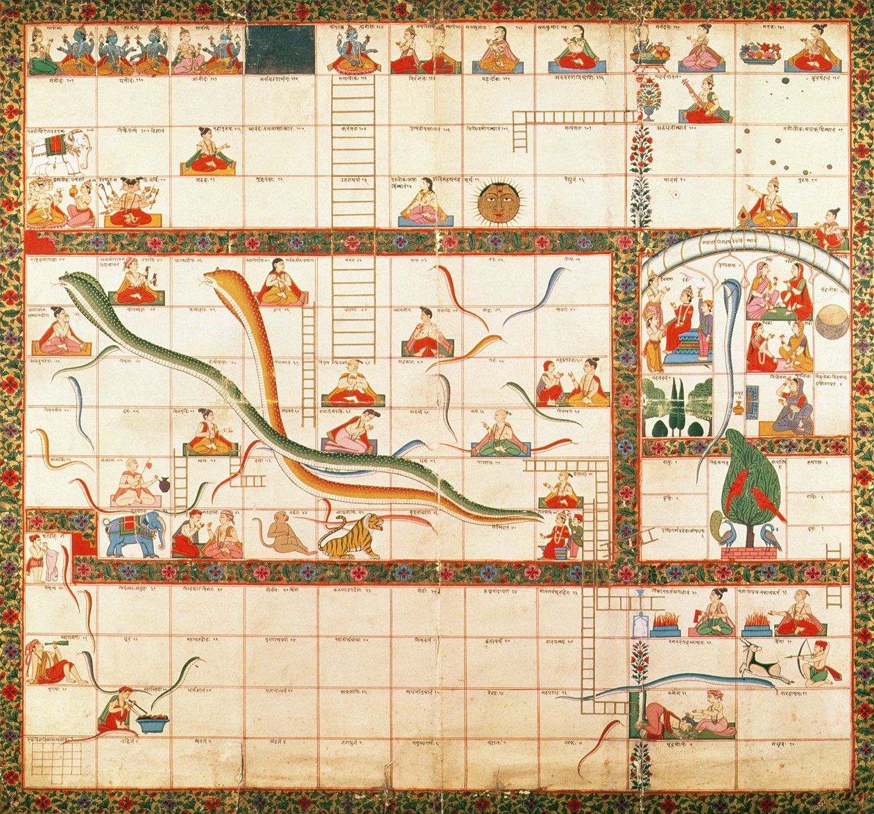 Snakes and Ladders - vejen til himlen eller helvede, midten af 1700-tallet af Unbekannt