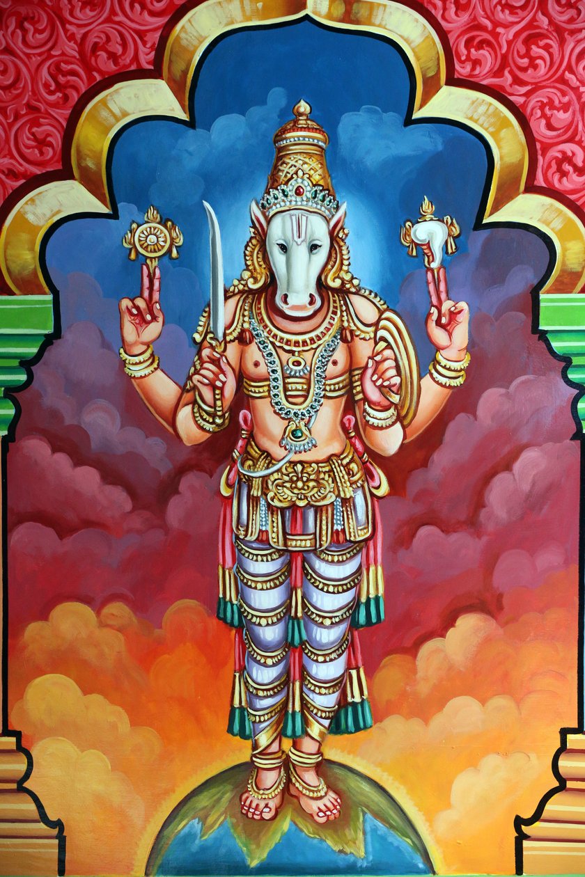 Sri Vadapathira Kaliamman hinduistiske tempel. Avatar af Vishnu. 10. inkarnation af Kalki. Singapore af Unbekannt