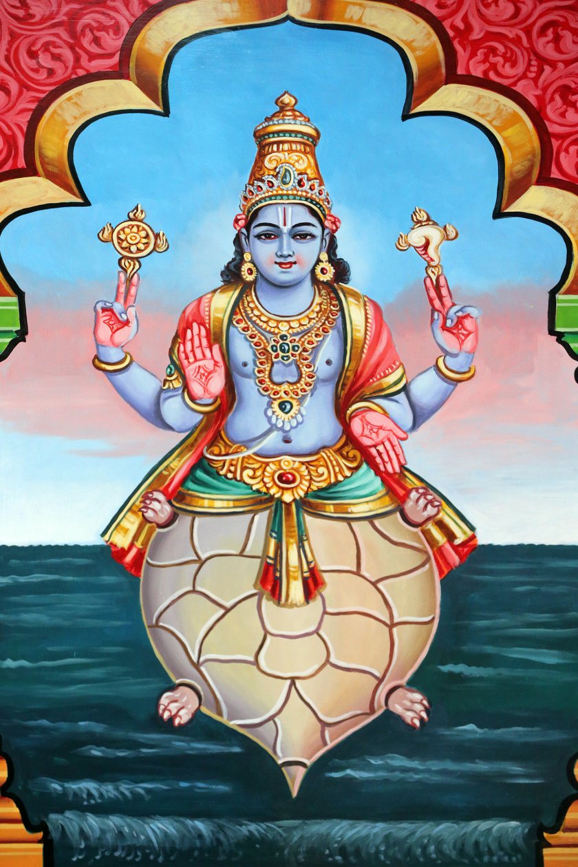 Sri Vadpathir Kaliamman hinduistiske tempel. Avatar af Vishnu. Kurma 2. inkarnation. Singapore af Unbekannt