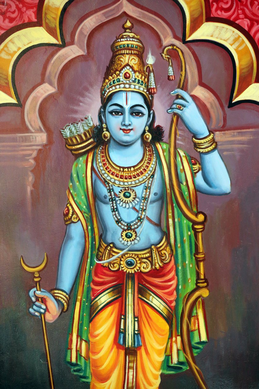 Sri Vadapathira Kaliamman hinduistiske tempel. Avatar af Vishnu. Lord Rama 7. inkarnation. Singapore af Unbekannt