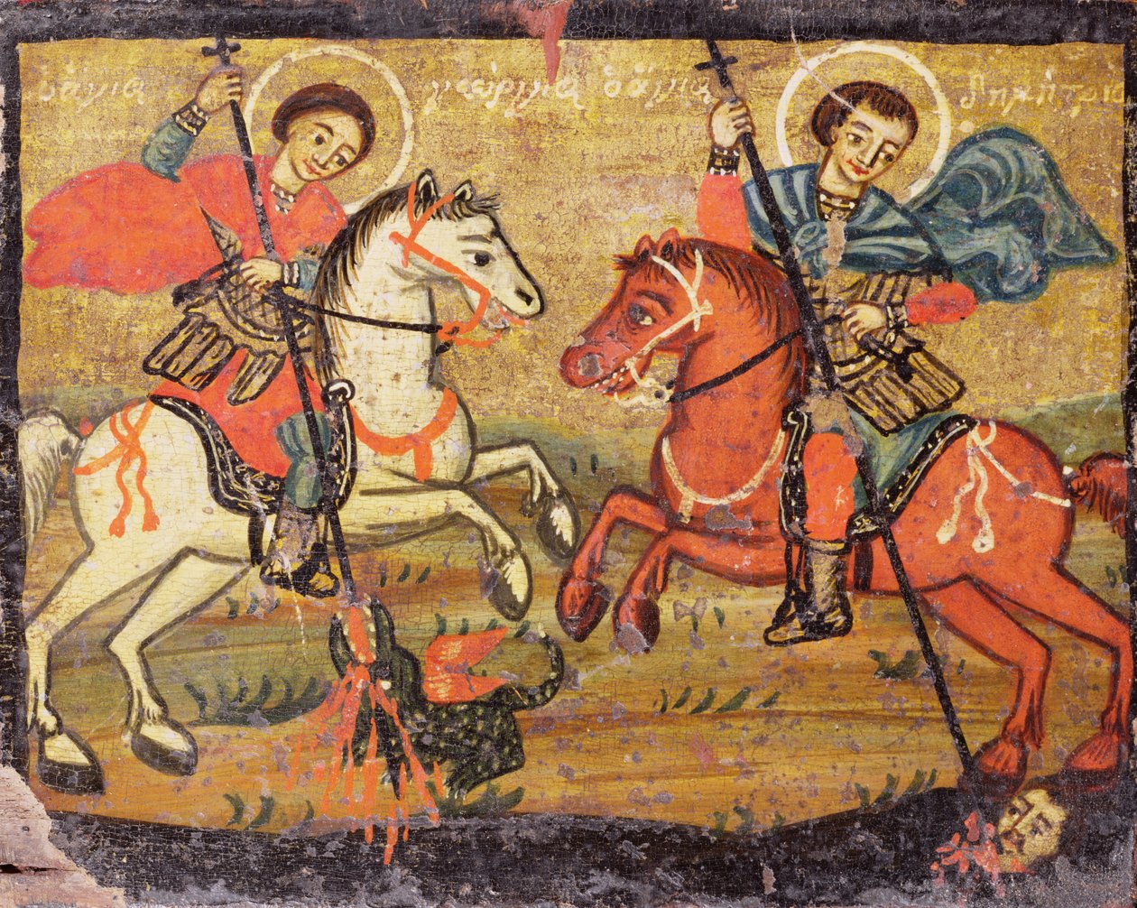St.George og St.Demetrios, græsk (provins) af Unbekannter Künstler