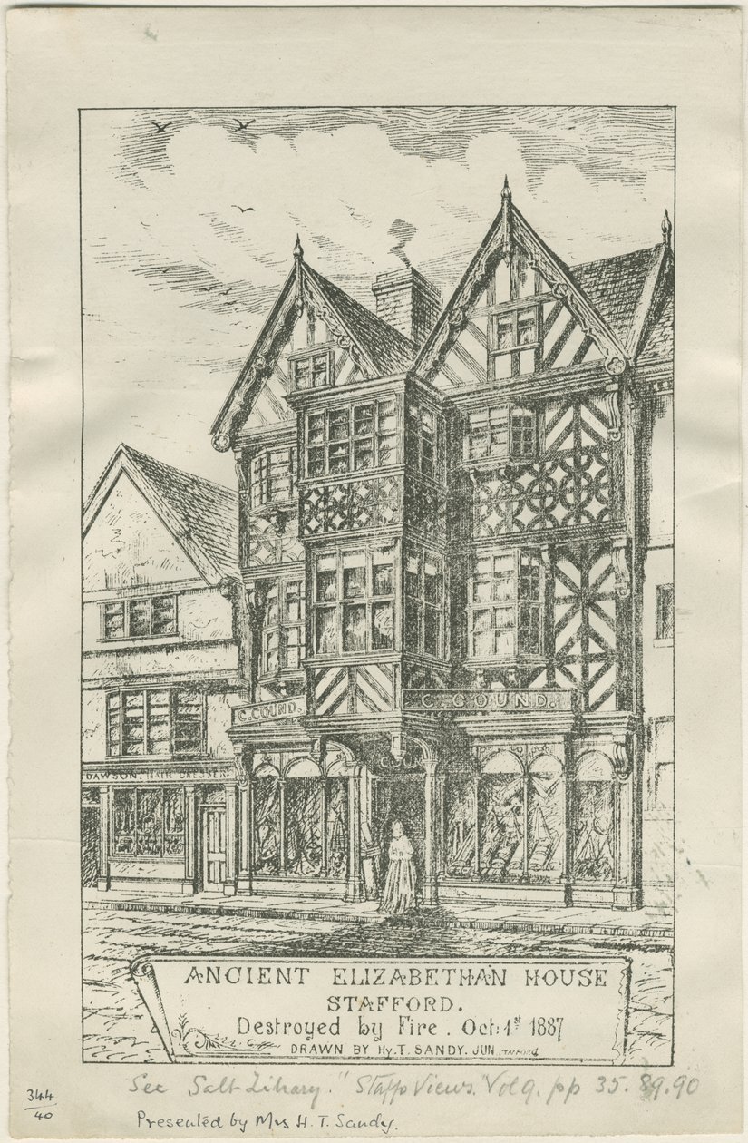 Stafford - Maids Head Inn: lithograph, and [? Mid 19th century] dani af Unbekannt