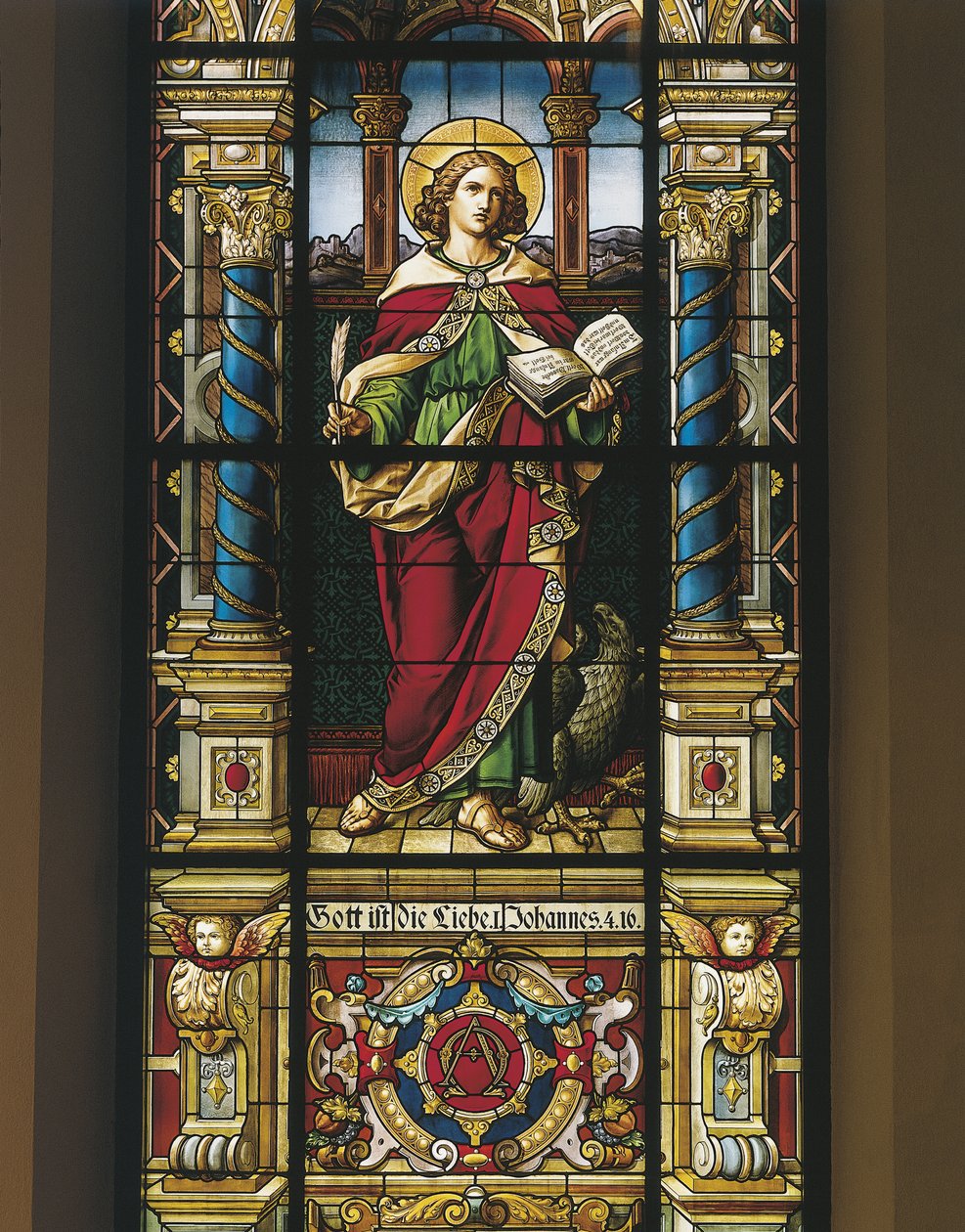 Glasmaleri af Sankt Johannes Evangelisten, Stockholm, Sverige af Benjamin Baud
