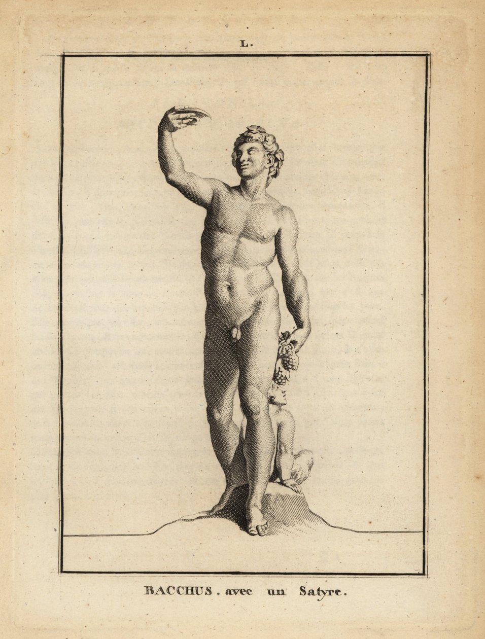 Statue af Bacchus, den romerske vingud, nøgen med en satyr af Unbekannt