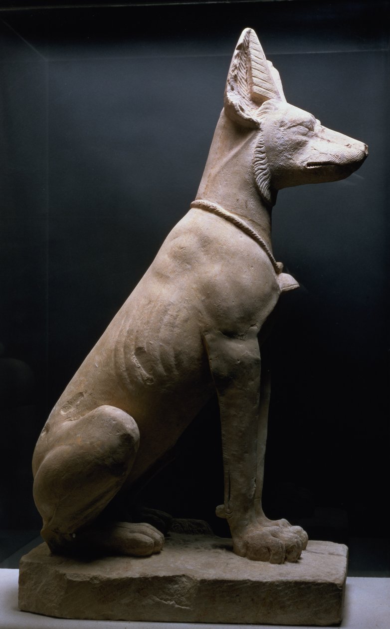 Statue af en hund, Mesopotamien, ca. 5000-1000 f.Kr. (kalksten) af Unbekannt