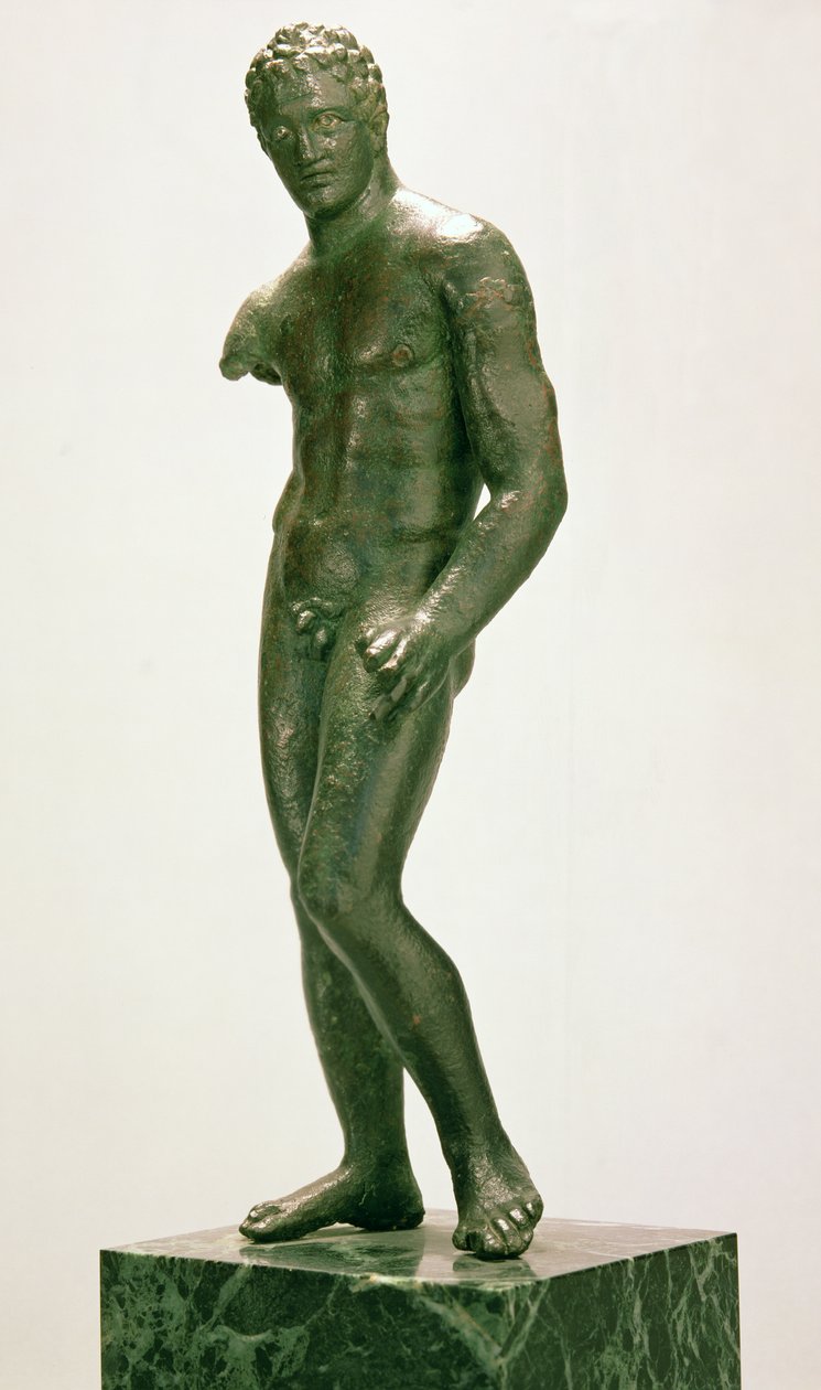Statuette af en mandlig bokser, græsk, ca. 400-375 f.Kr. (bronze) af Unbekannt