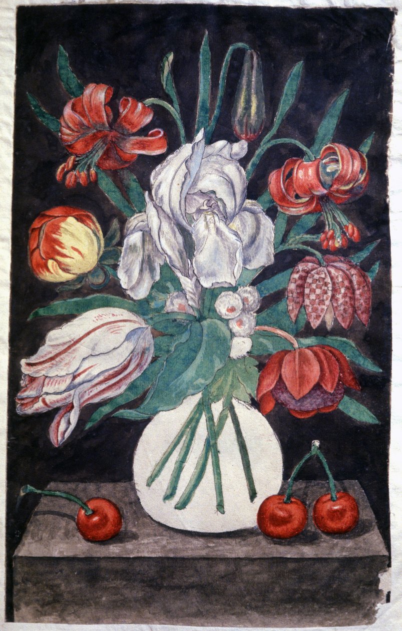 Stilleben, ca. 1920 (akvarel) af Unbekannter Künstler