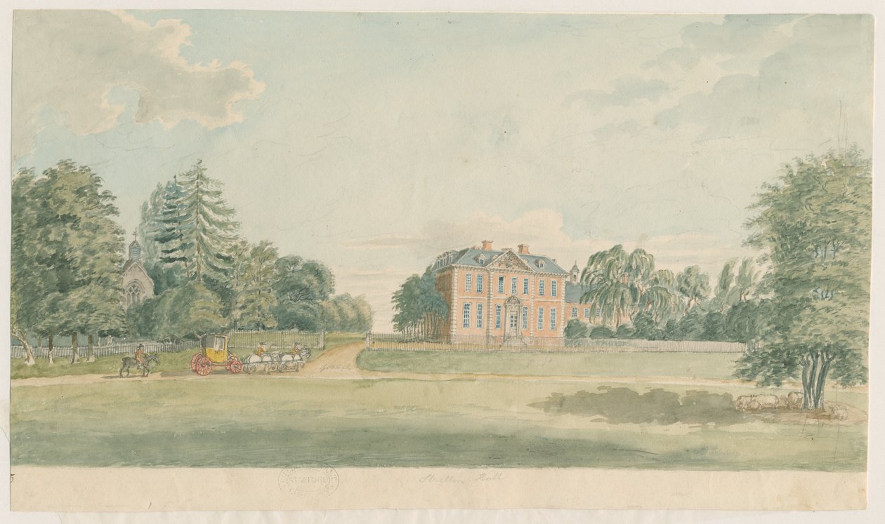 Stretton Hall: akvarelmaleri og [slutningen af det 18. århundrede] af Unbekannt