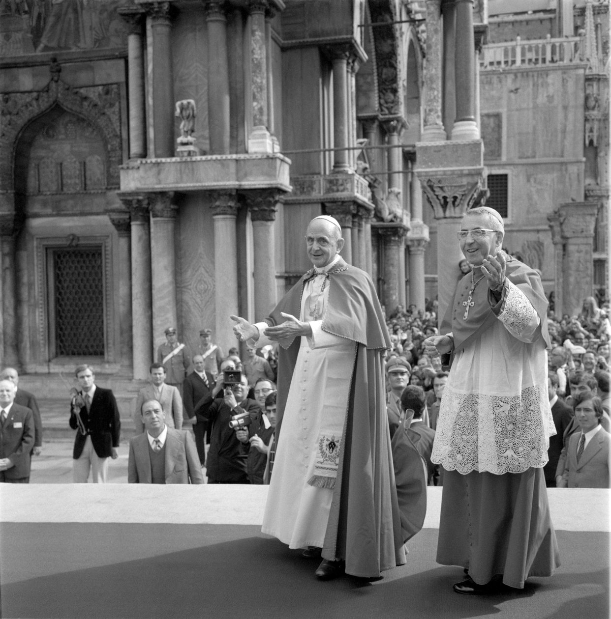 KARDINALEN ALBINO LUCIANI (Johannes Paul I, Johannes Paul I) MED PAVEN PAOLO VI (Paul VI) I VENEDIG - 1972 af Unbekannt