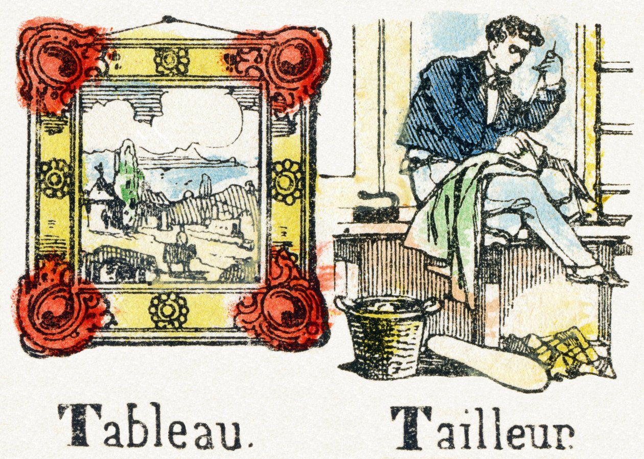 T - Tableau Tailleur - Child Entertainment Alphabet c.1890 (litografi) af Unbekannt