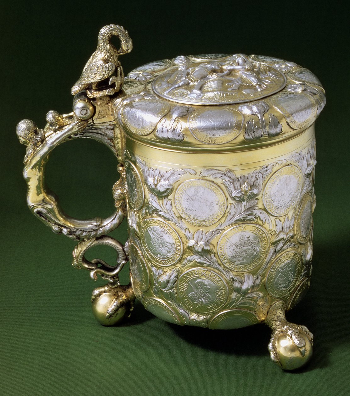 Tankard eller Munzhumpen sat med saksiske 