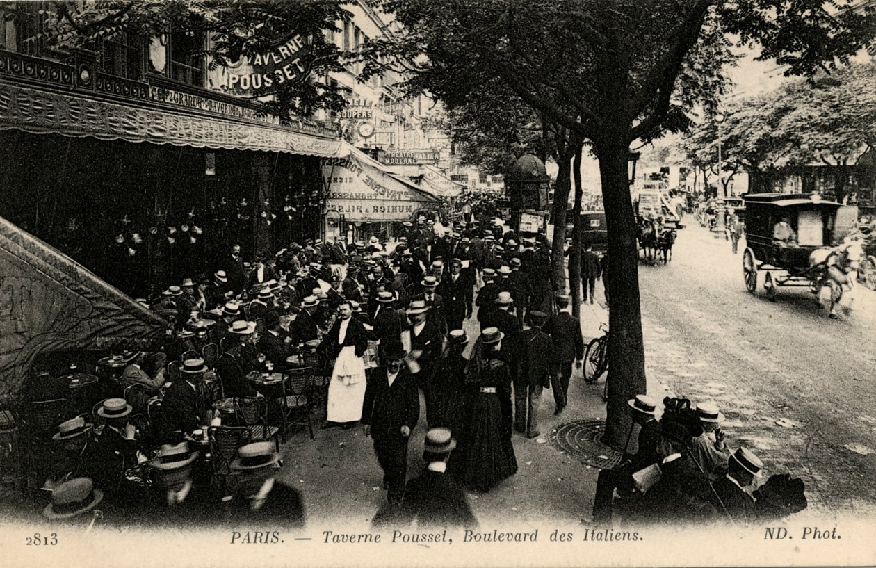 Taverne Pousset, Boulevard des Italiens, Paris af Unbekannter Künstler