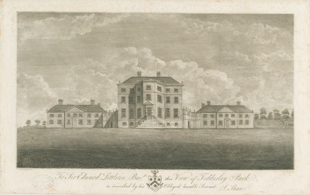 Teddesley Hall: gravering og [slutningen af det 18. århundrede] af Unbekannt