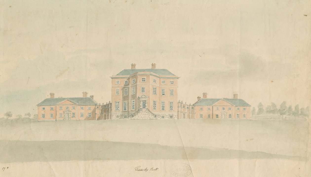 Teddesley Hall: akvarelmaleri og [slutningen af det 18. århundrede] af Unbekannt