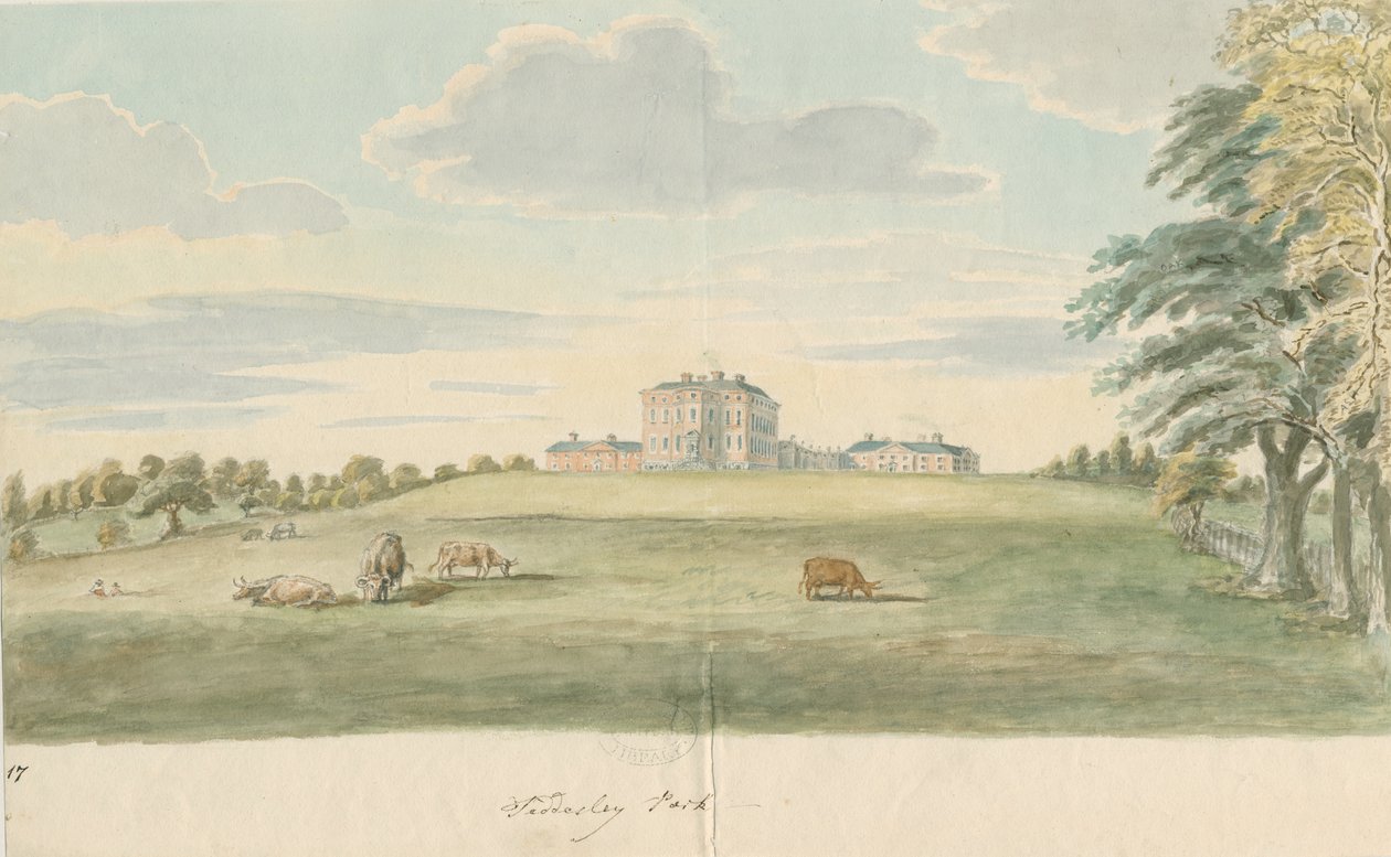 Teddesley Hall: akvarelmaleri og [slutningen af det 18. århundrede] af Unbekannt