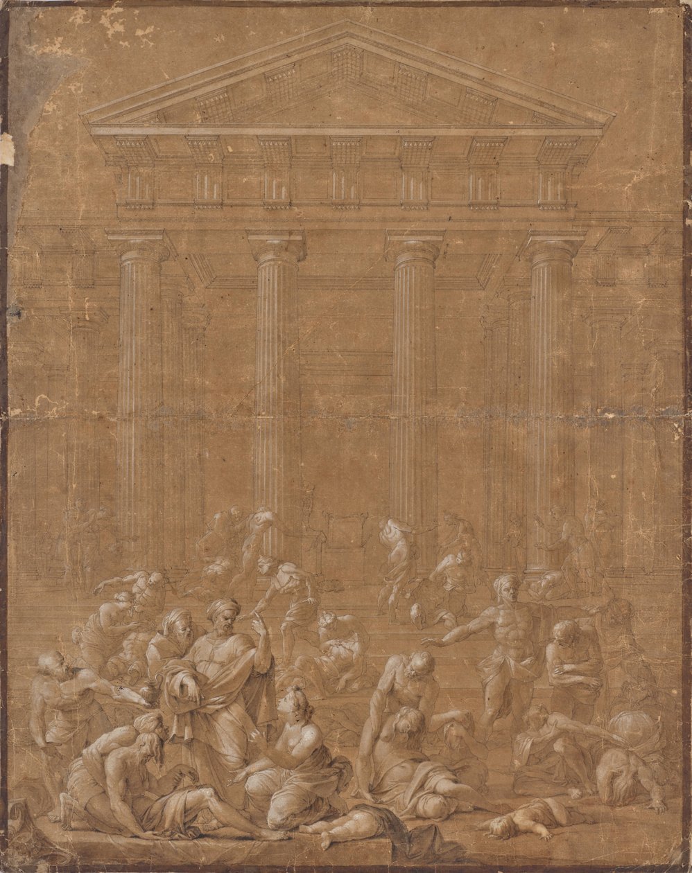 Tempel-scene af Unbekannter Künstler
