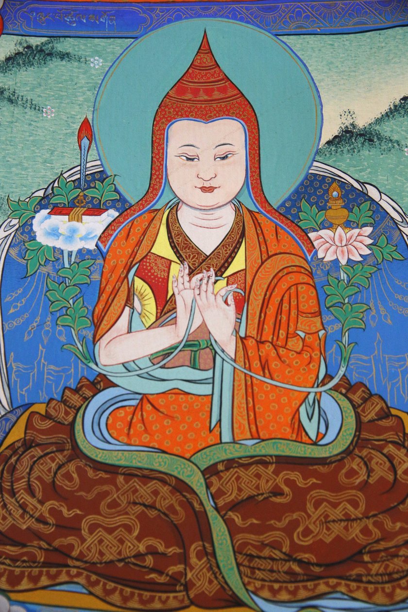 Tempel for de tusinde Buddhaer Dashang Kagyu Ling menighed Jamgon Kongtrul Lodroe Thaye Munk beder, La Boulaye, Frankrig af Unbekannt