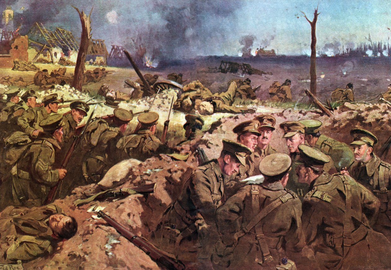 4. Suffolk-regiment ved Neuve Chapelle af Unbekannter Künstler